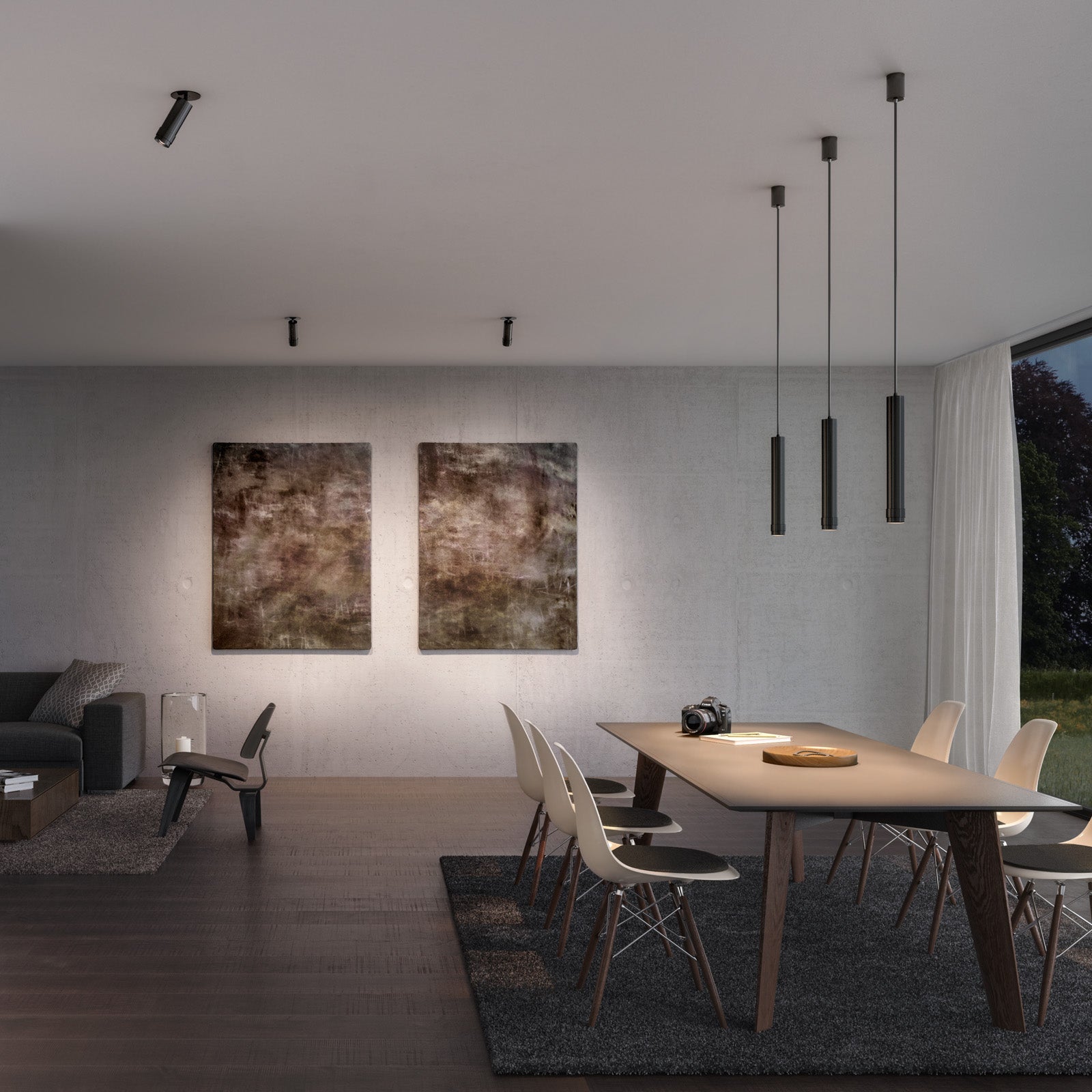 LED takspot Vertico 14W 3000K dimbar svart Ø5 cm montert