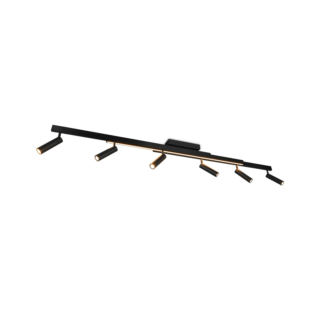 LED takspot Zeno 6-lys CCT dimbar med fjernkontroll 180 cm forfra