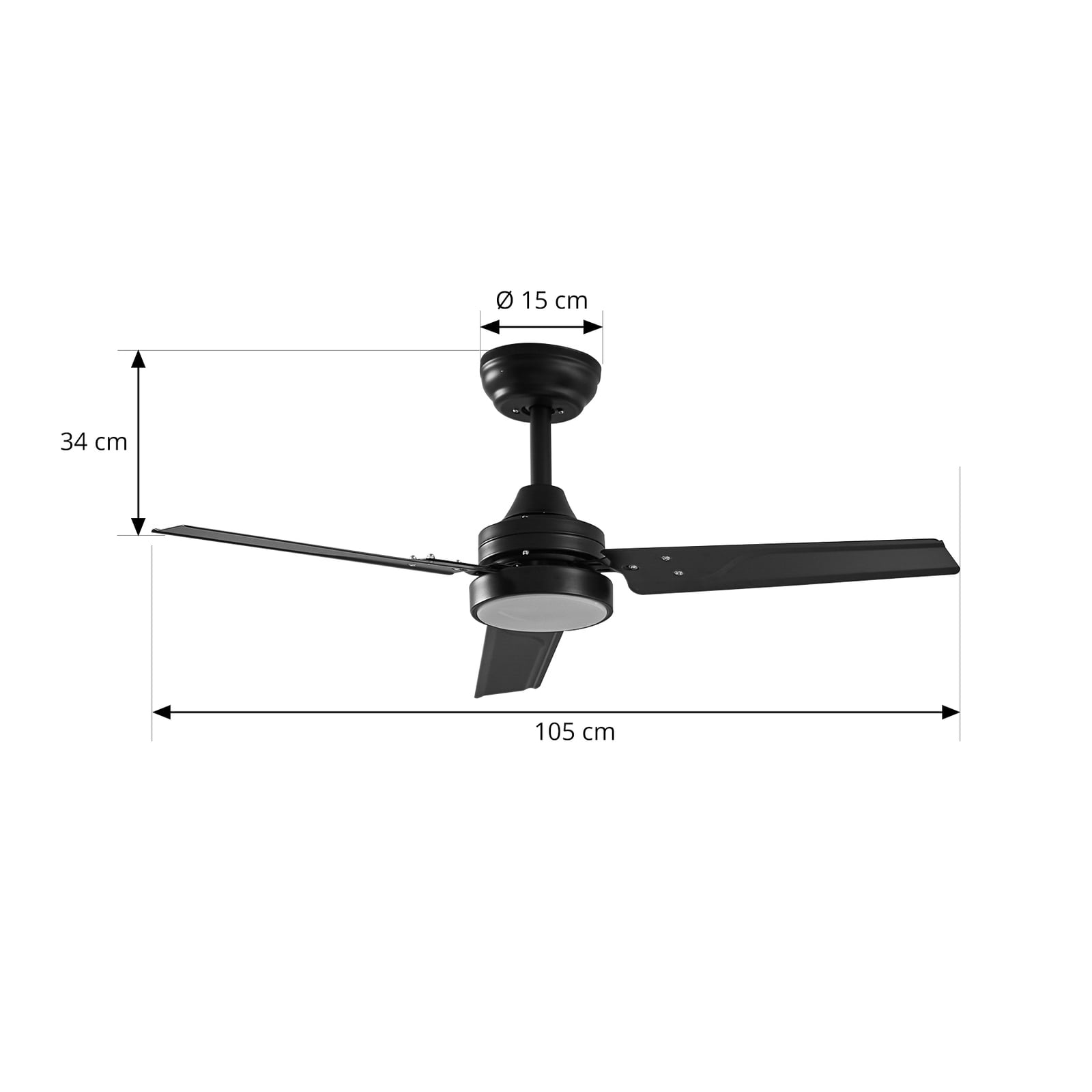 Montert LED takvifte Aerallo CCT svart Ø105 cm 18W i stue