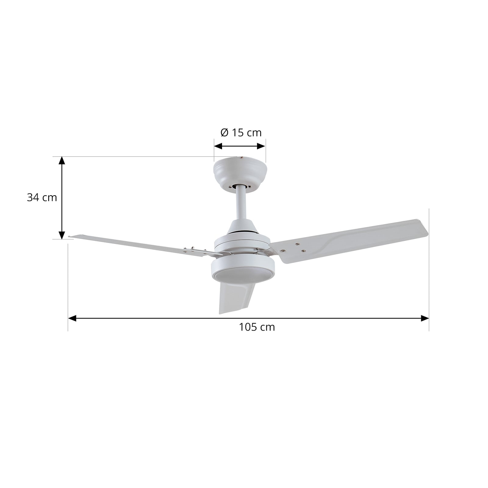 Montert LED takvifte Aerallo hvit CCT Ø105 cm i rom