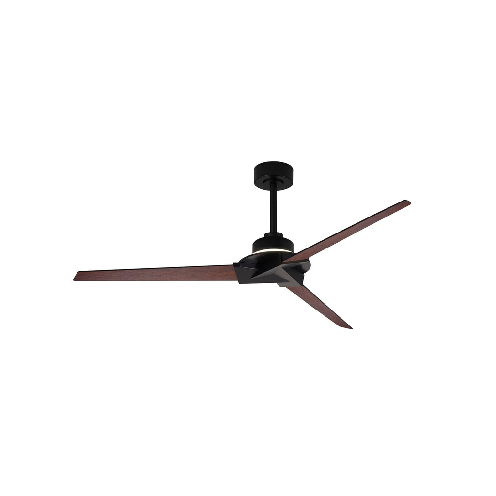 LED takvifte Brisa Mini svart tre Ø150 cm detalj av vifteblad og LED-lys