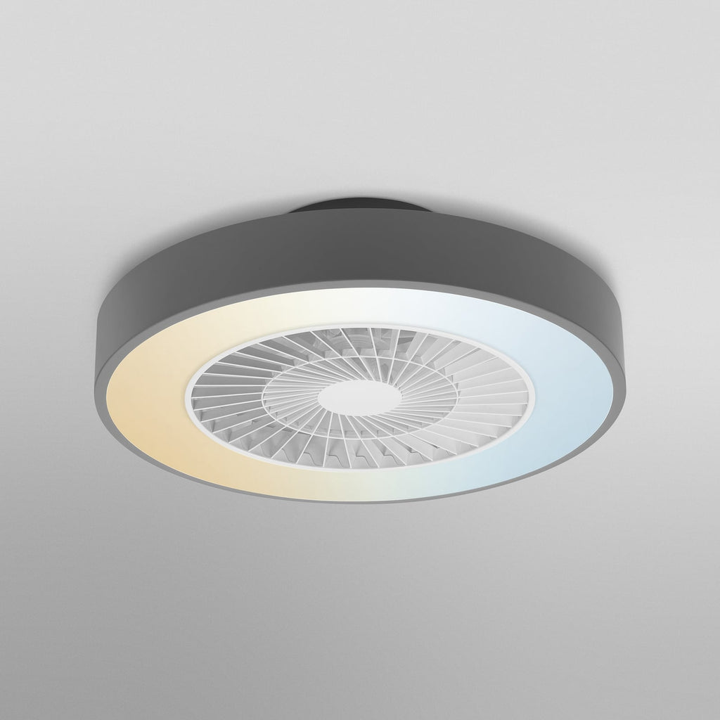 LED takvifte Cylinder dimbar Ø60 cm CCT WiFi grå/hvit app-styring på mobil