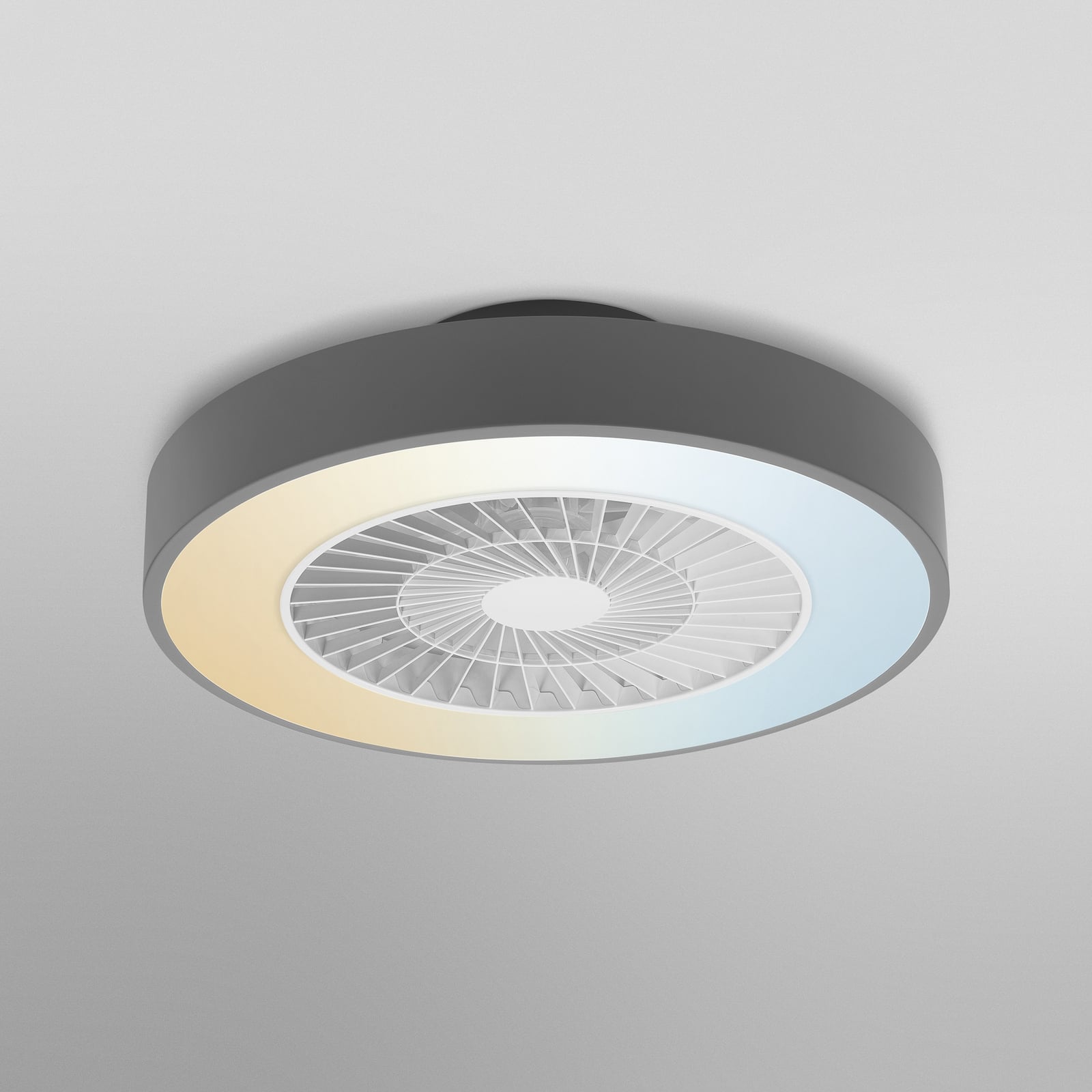 LED takvifte Cylinder dimbar Ø60 cm CCT WiFi grå/hvit app-styring på mobil
