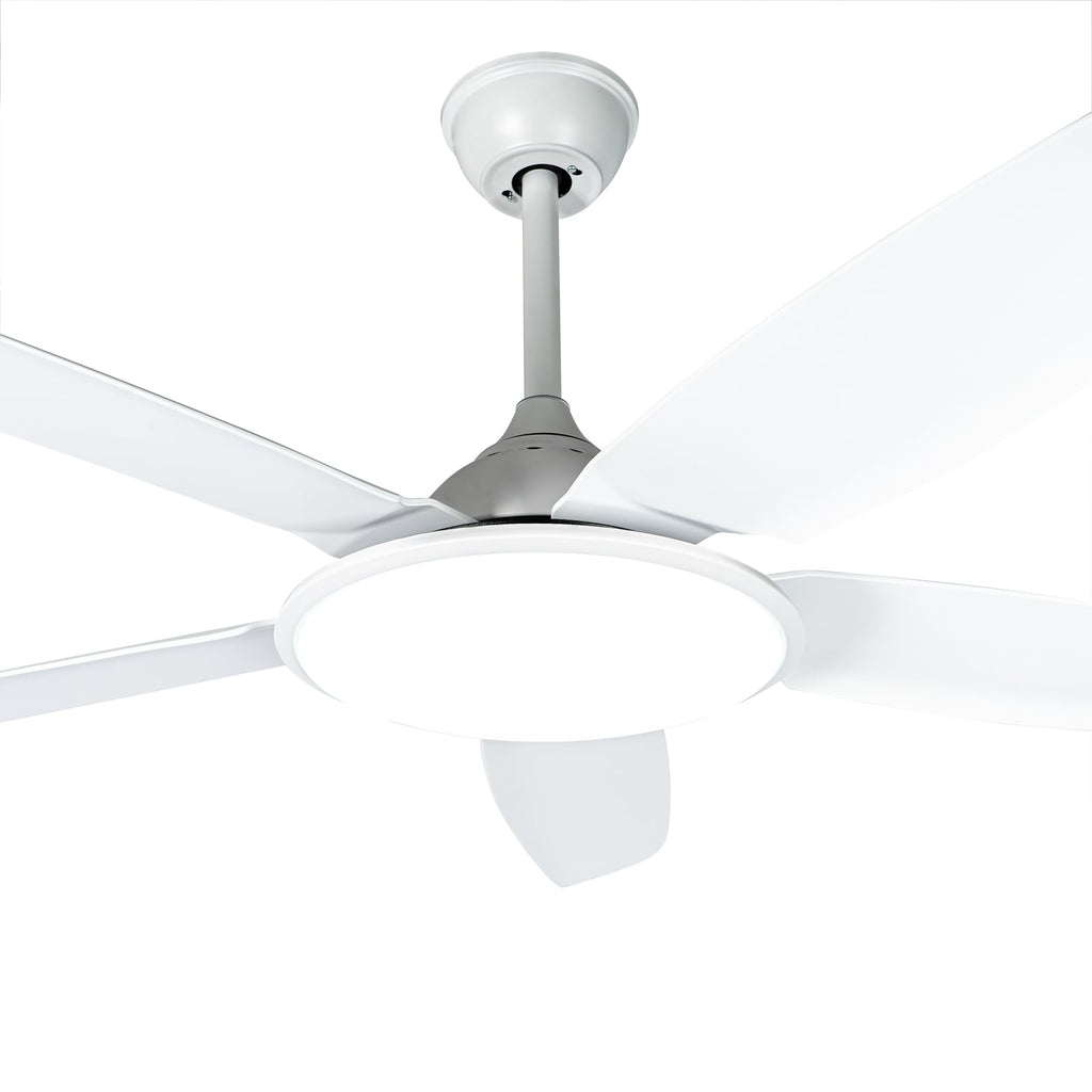 Montert LED takvifte Divian hvit CCT 5 blader Ø130 cm i rom