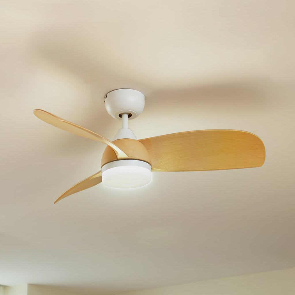 LED takvifte Enon dimbar CCT hvit/tre Ø91 cm forfra