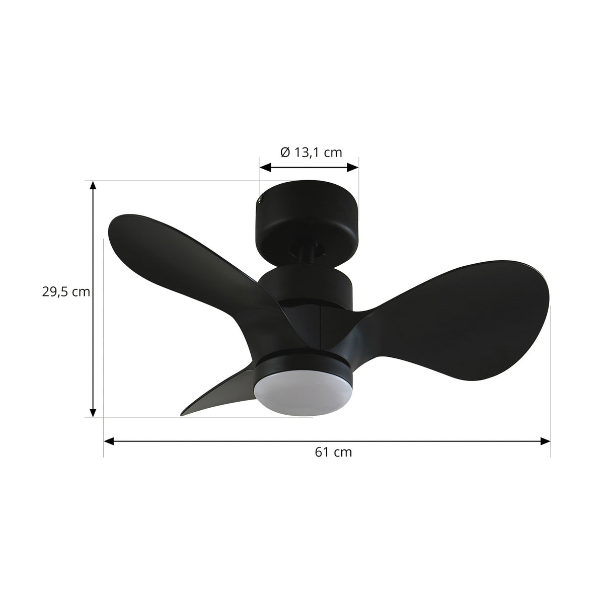 LED takvifte Enon dimbar CCT svart DC Ø61 cm nærbilde av kontrollpanel