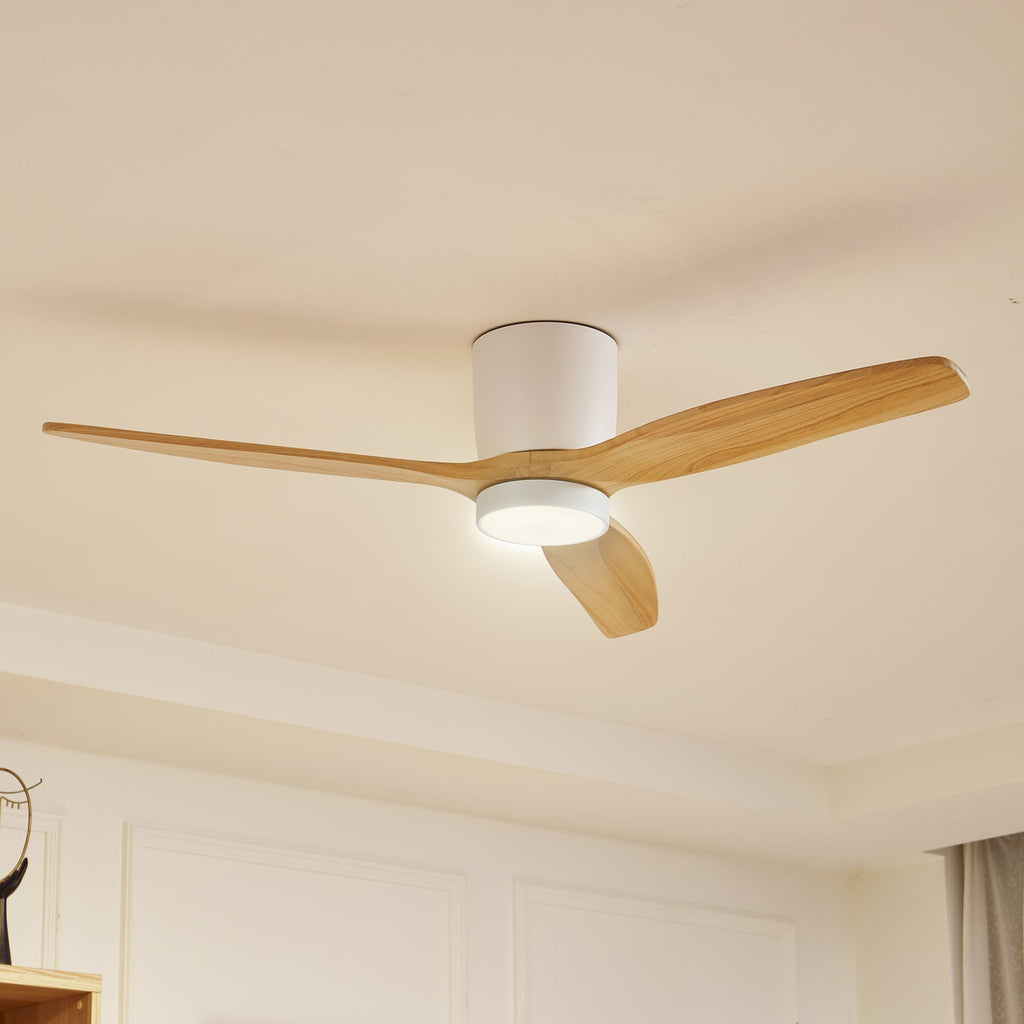 LED takvifte Faipari med fjernkontroll tre/hvit Ø132 cm forfra