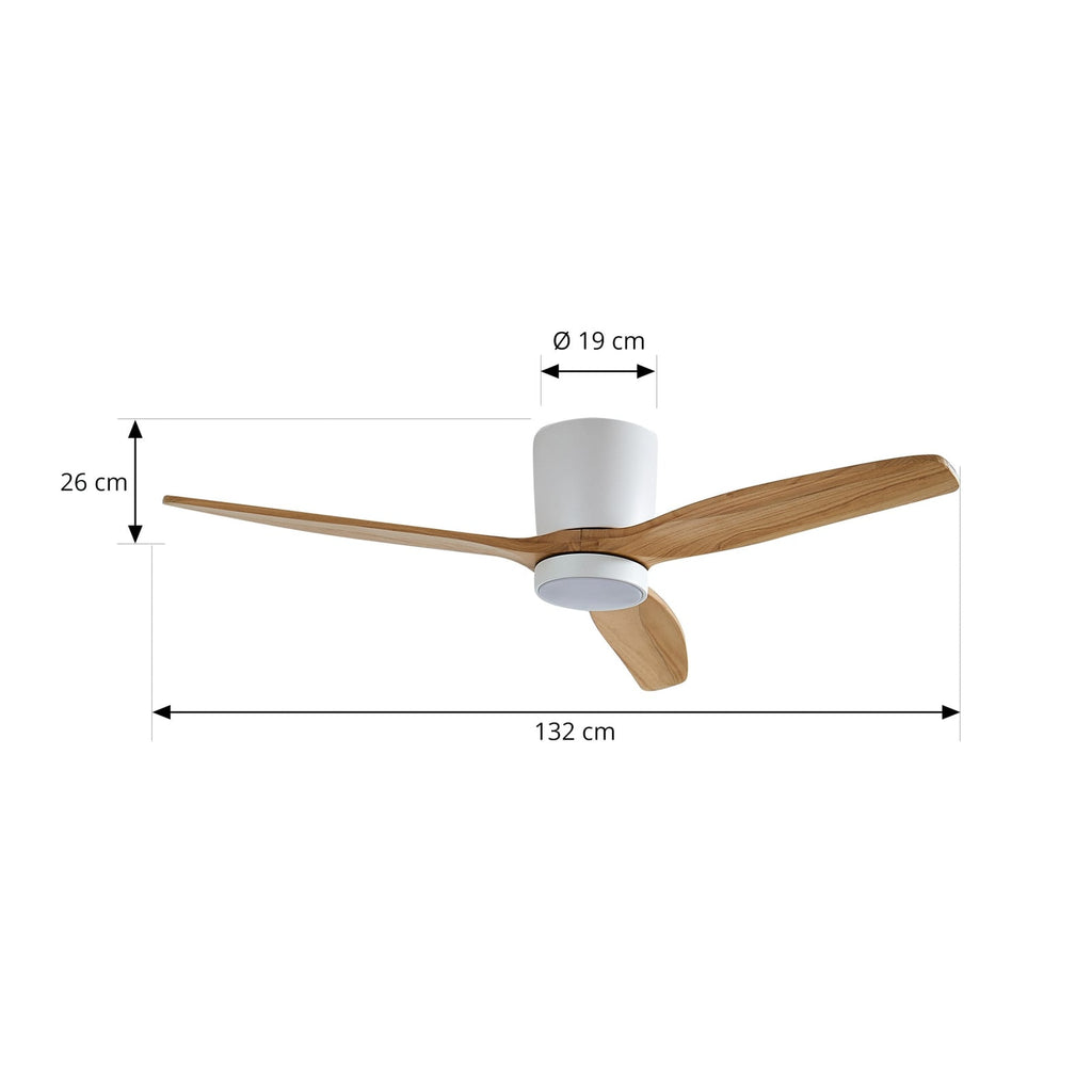 LED takvifte Faipari med fjernkontroll tre/hvit Ø132 cm nærbilde av LED-lys
