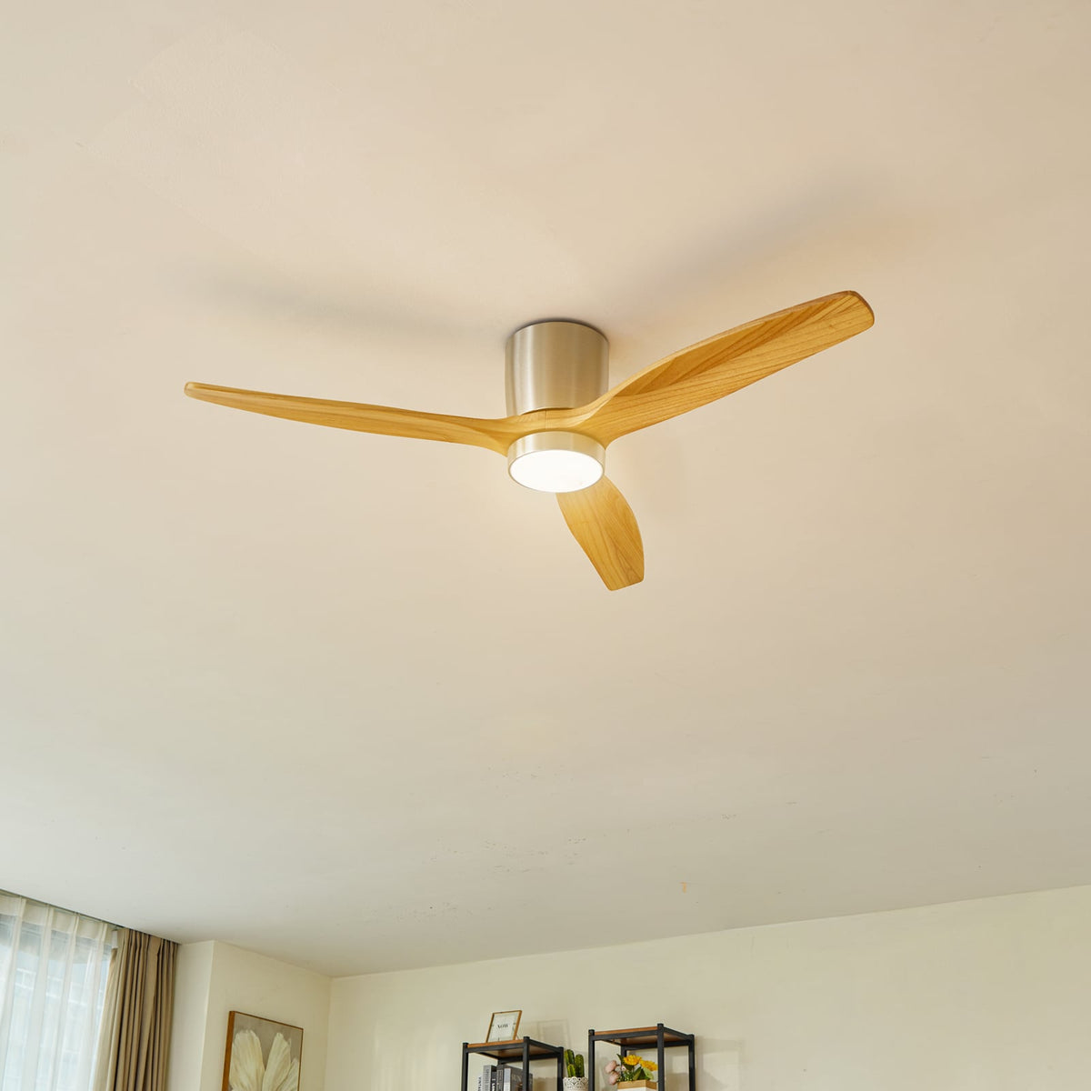 LED takvifte Faipari med fjernkontroll nikkel tre Ø132 cm bakside