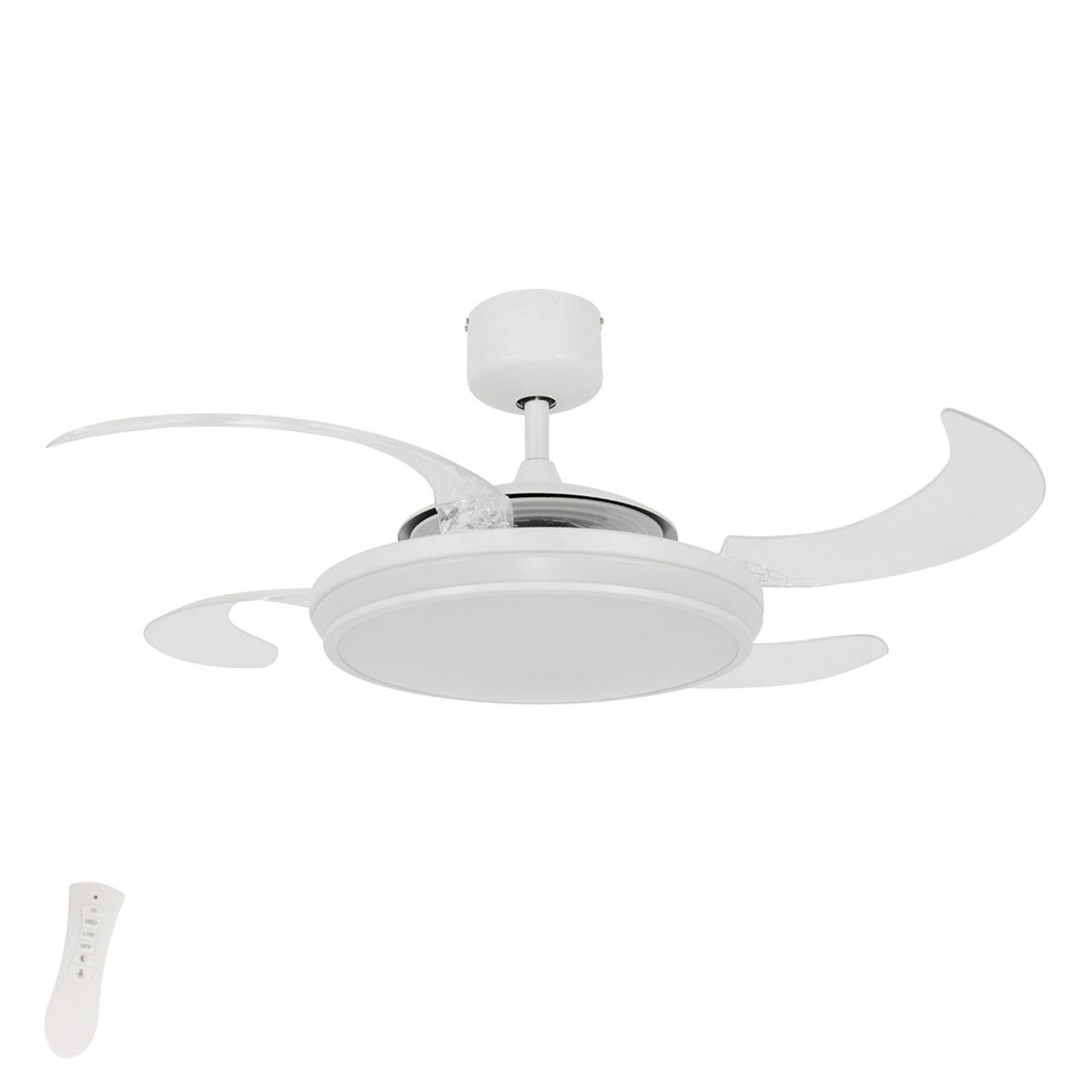 LED takvifte Fanaway Evo 1 dimbar hvit Ø121 cm forfra