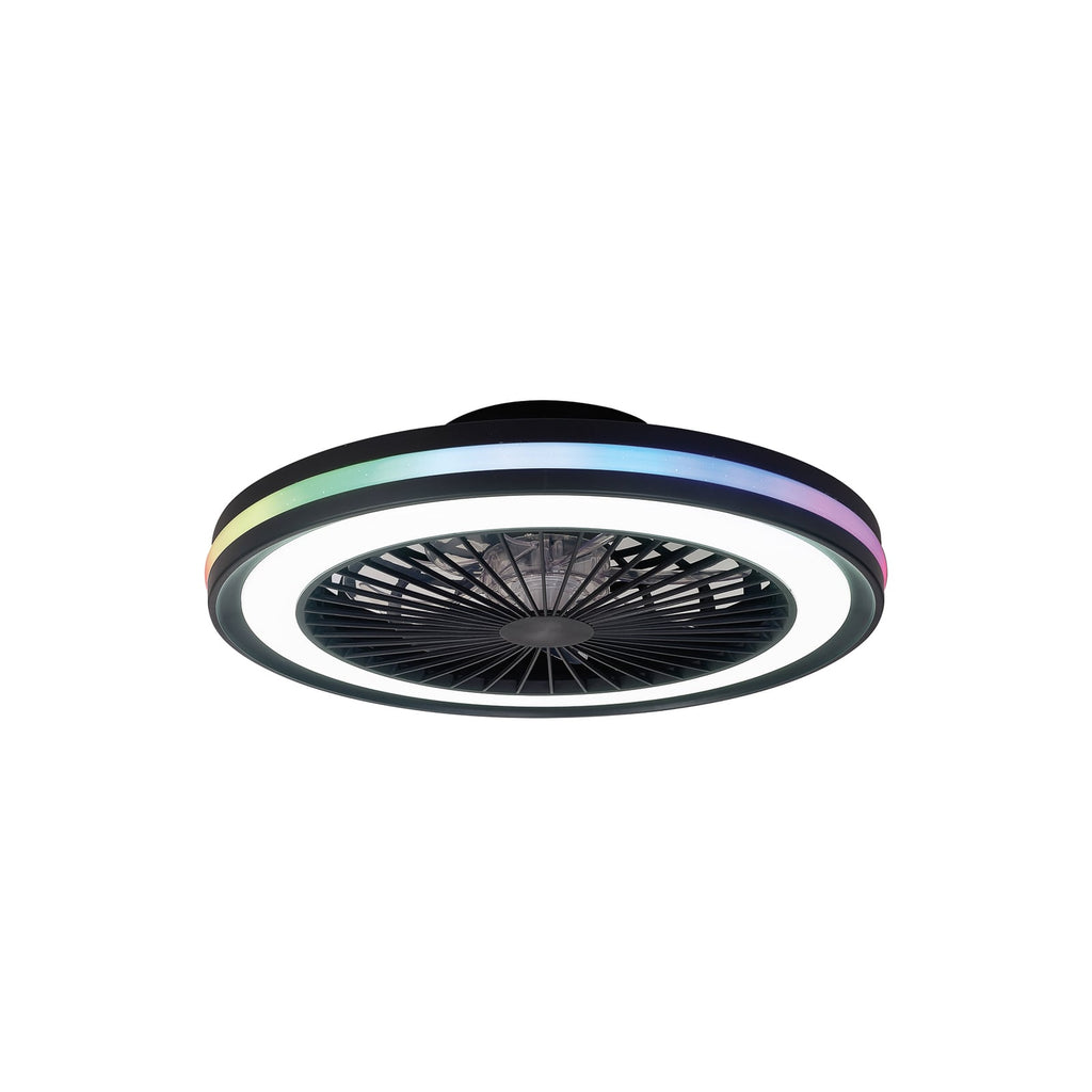 LED takvifte Gamer dimbar CCT RGB Ø47 cm svart detalj av lysring
