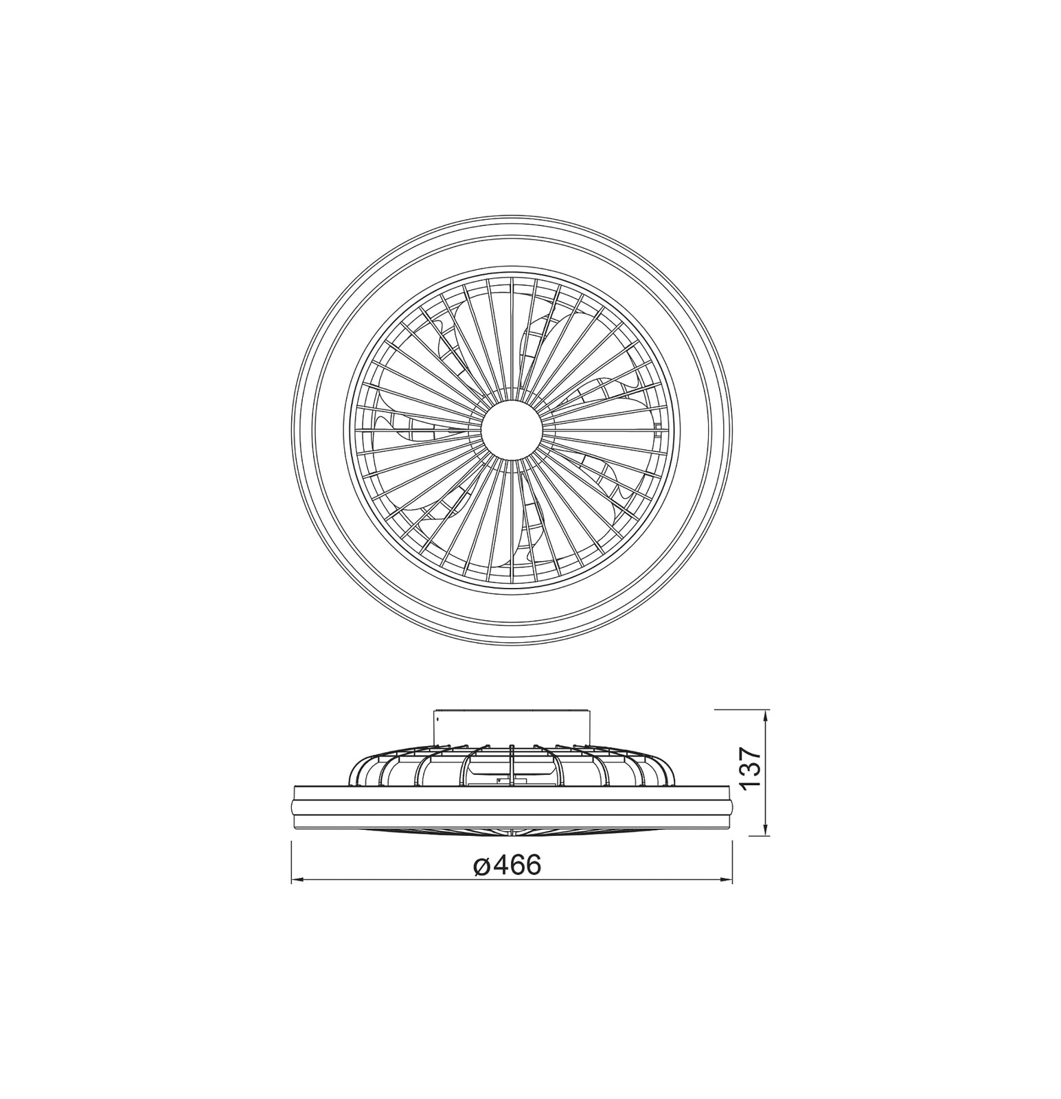 LED takvifte Gamer dimbar CCT RGB Ø47 cm svart montert i rom