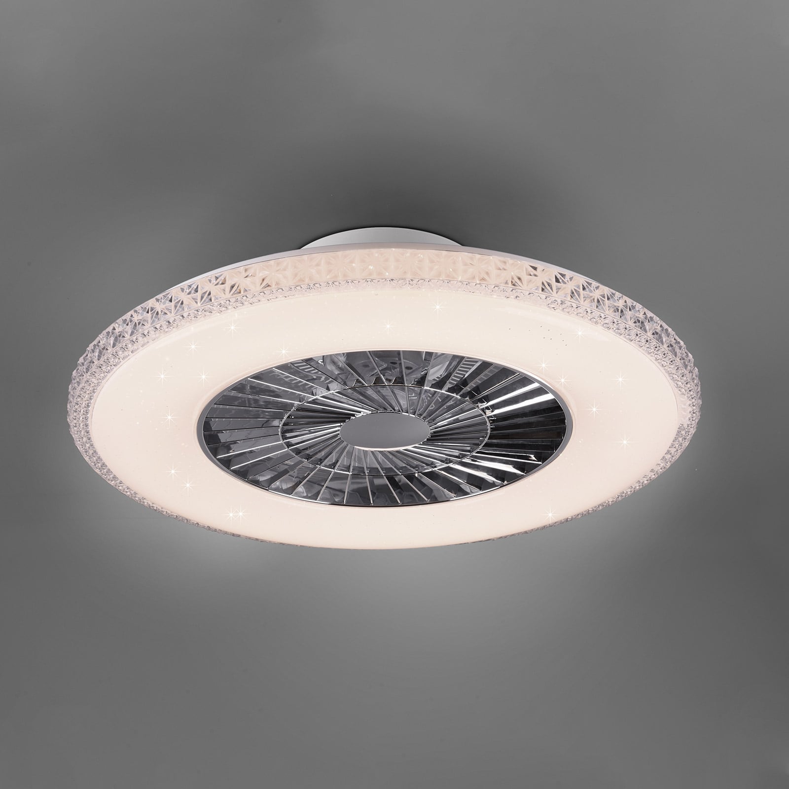 LED takvifte Harstad dimbar krystallramme CCT Ø60 cm forfra