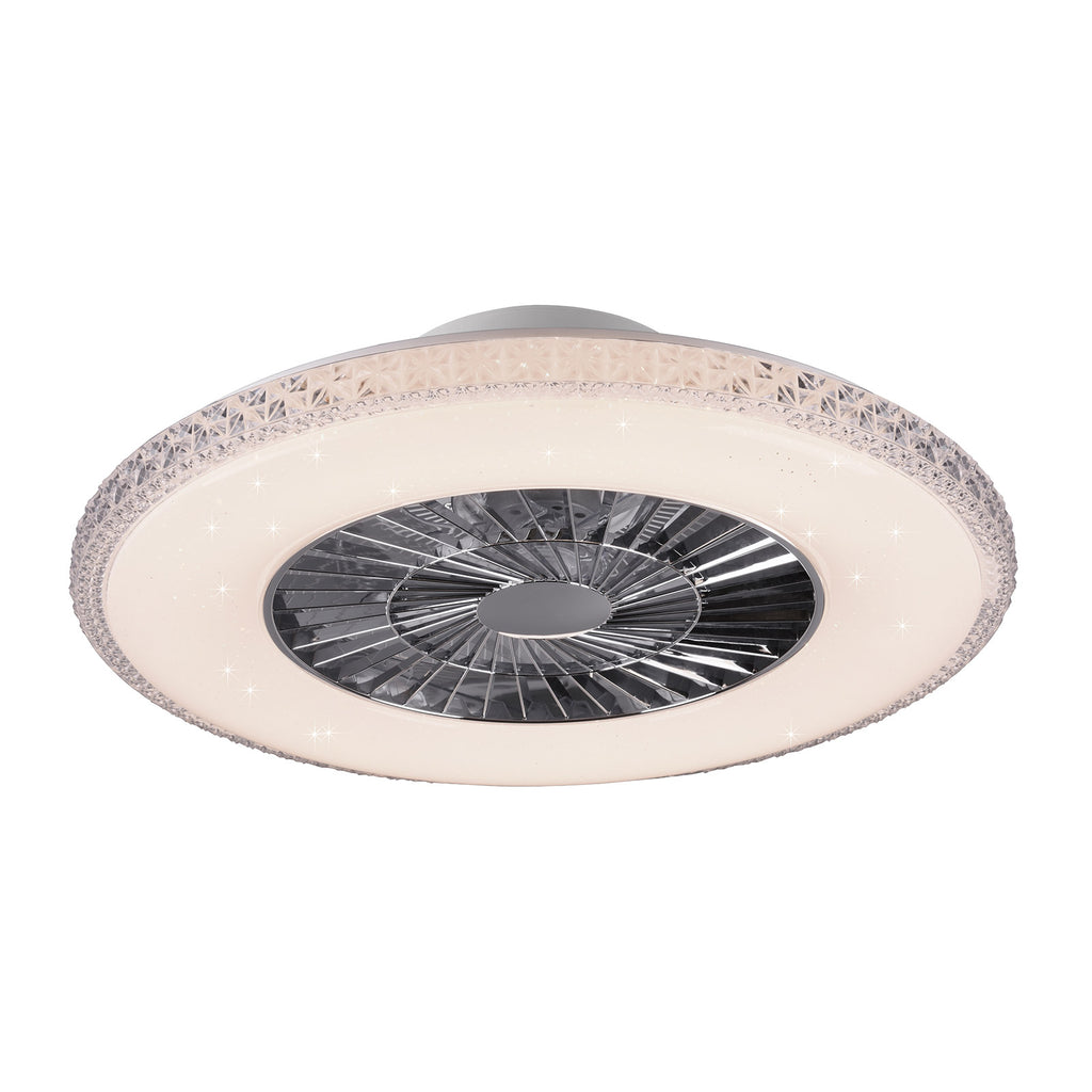 LED takvifte Harstad dimbar krystallramme CCT Ø60 cm montert i rom