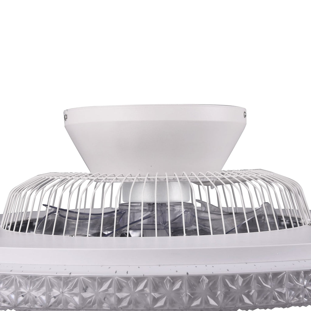 LED takvifte Harstad dimbar krystallramme CCT Ø60 cm med krystallramme detalj