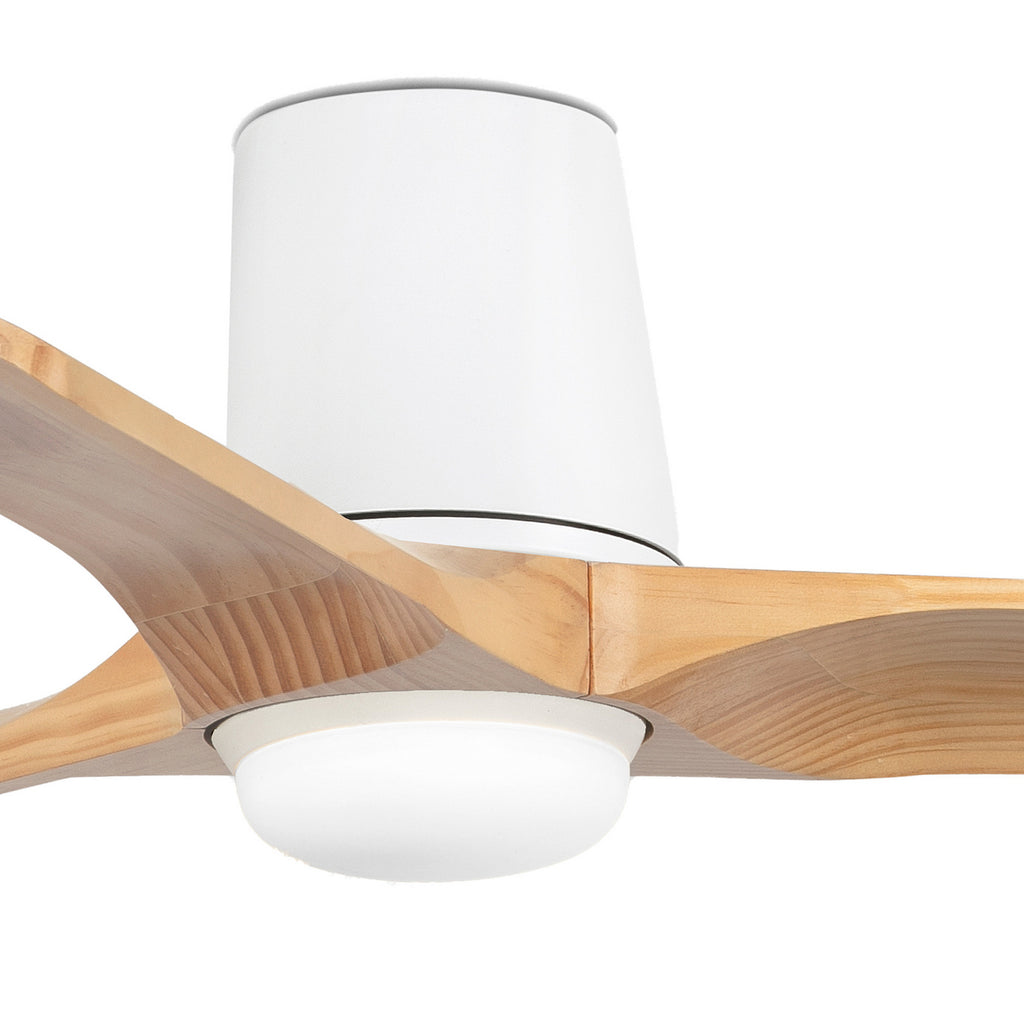 Montert LED takvifte Heywood S furu/aluminium CCT Ø90 cm i rom