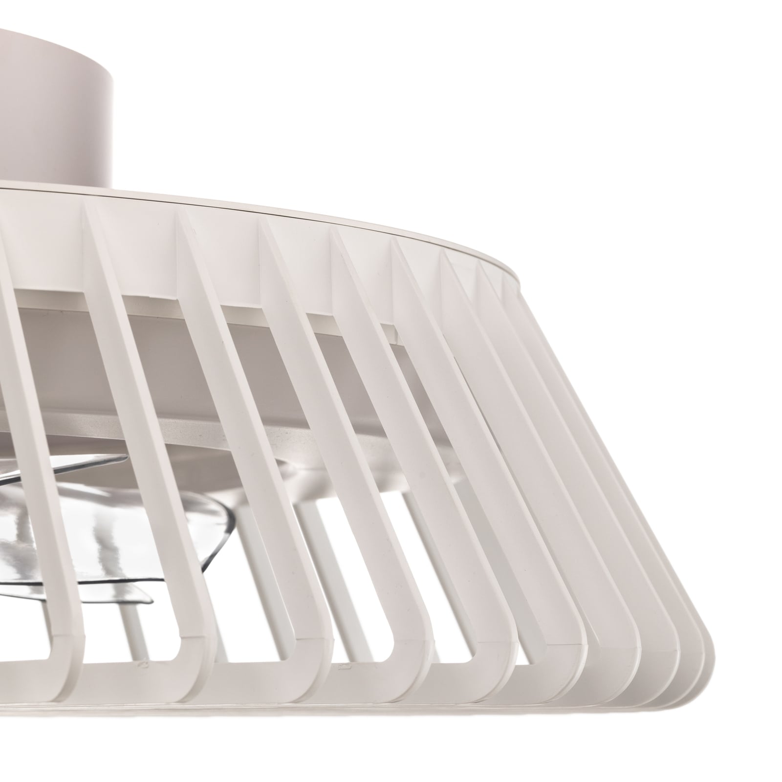 Nærbilde av vifteblad LED takvifte Himalaya dimbar CCT appstyrt Ø63 cm hvit