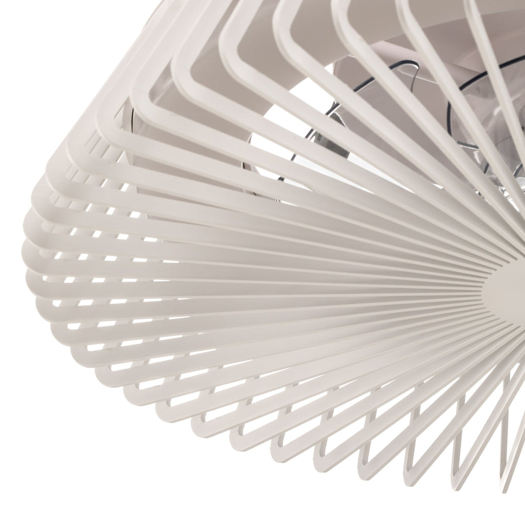 LED takvifte Himalaya dimbar CCT appstyrt Ø63 cm hvit metallgitter detalj