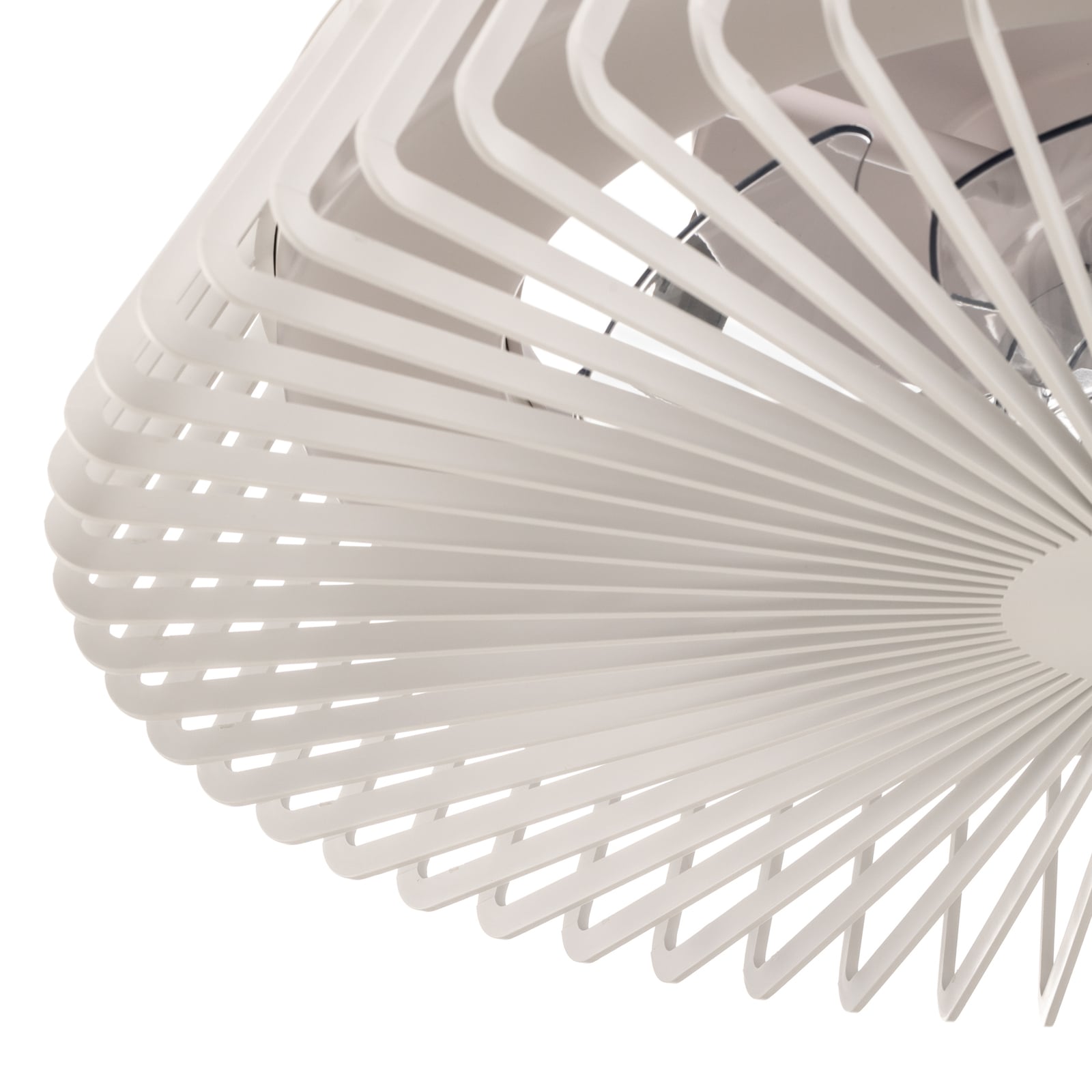 LED takvifte Himalaya dimbar CCT appstyrt Ø63 cm hvit metallgitter detalj