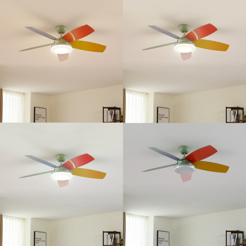 LED takvifte Jonte med tre CCT dimbar Ø106 cm montert i rom