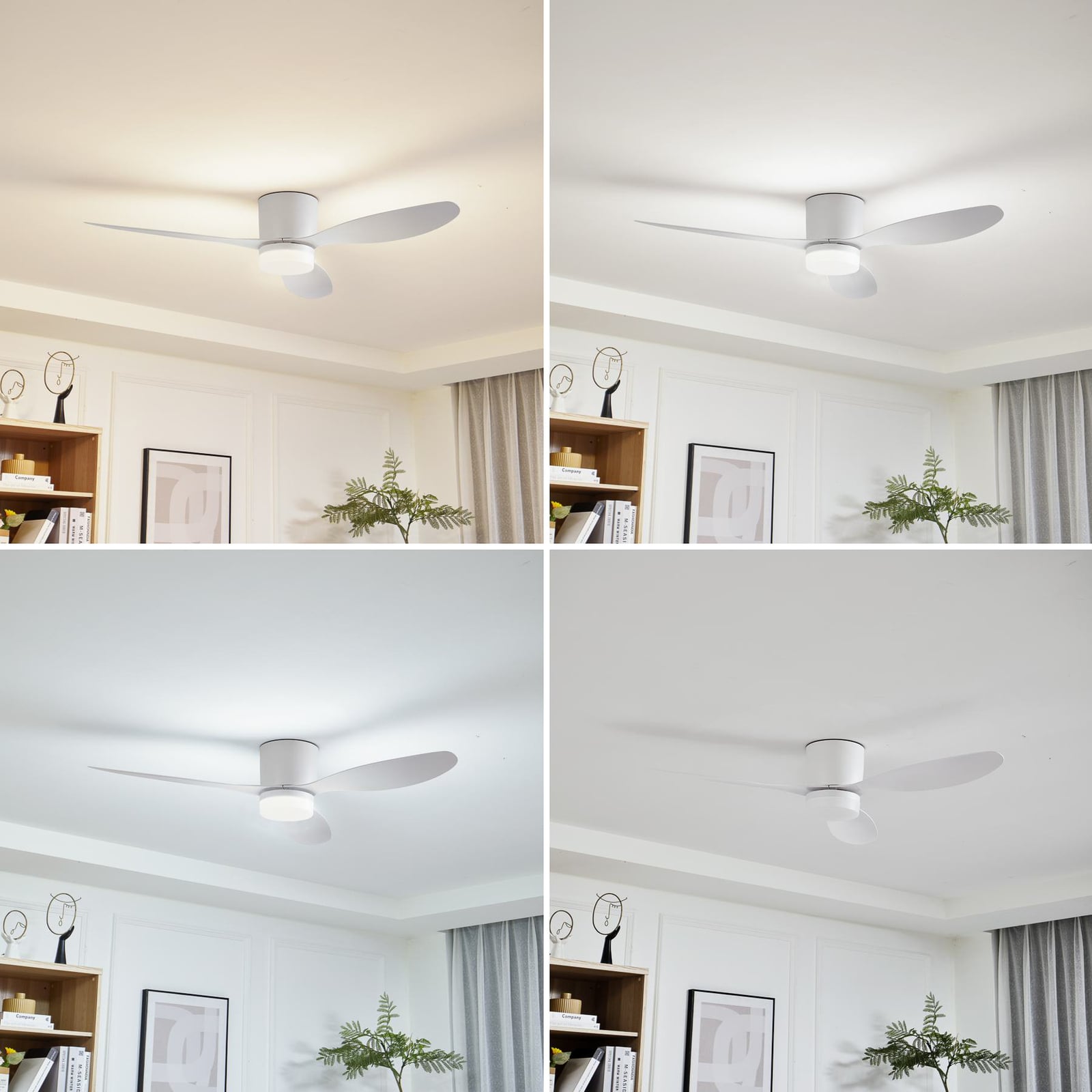 LED takvifte Kayu med fjernkontroll hvit CCT Ø132 cm - Lucande