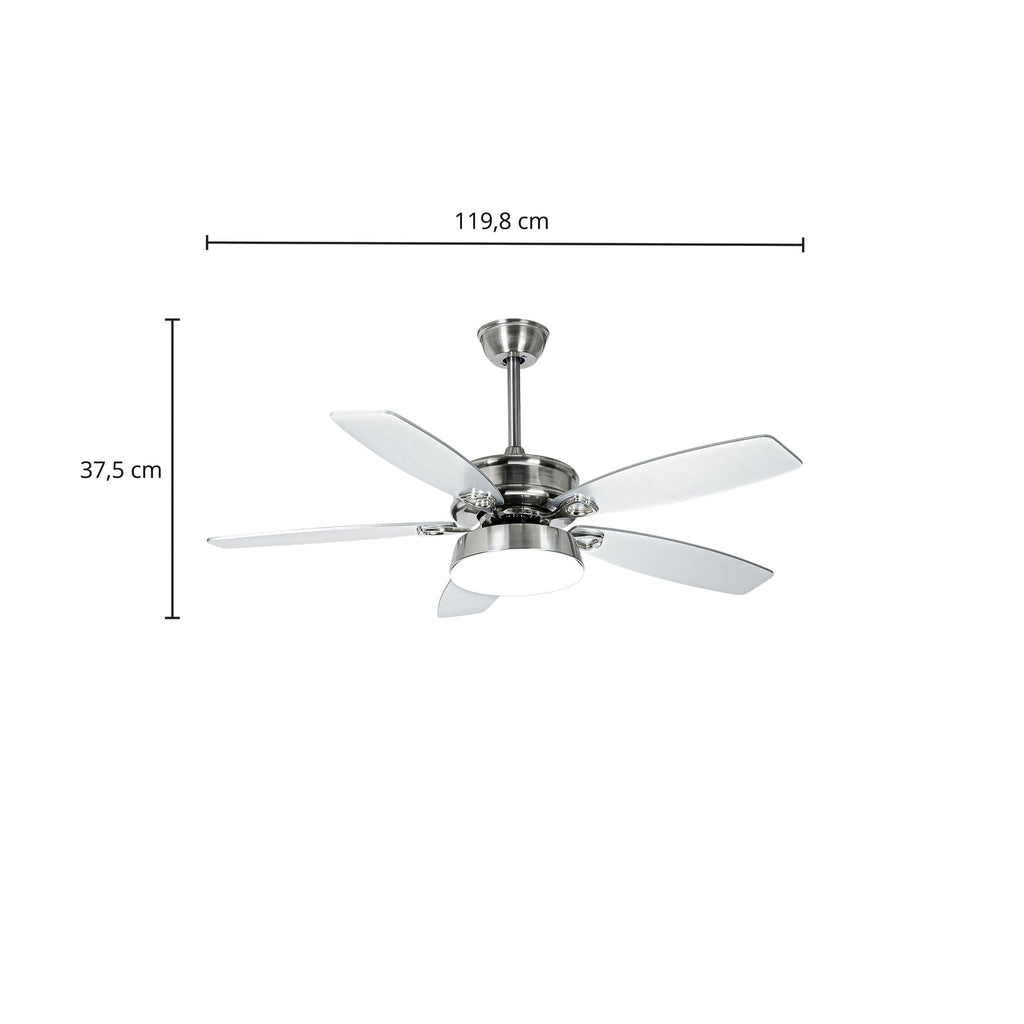 LED takvifte Kuvio 5 blader CCT nikkel/sølv bakside