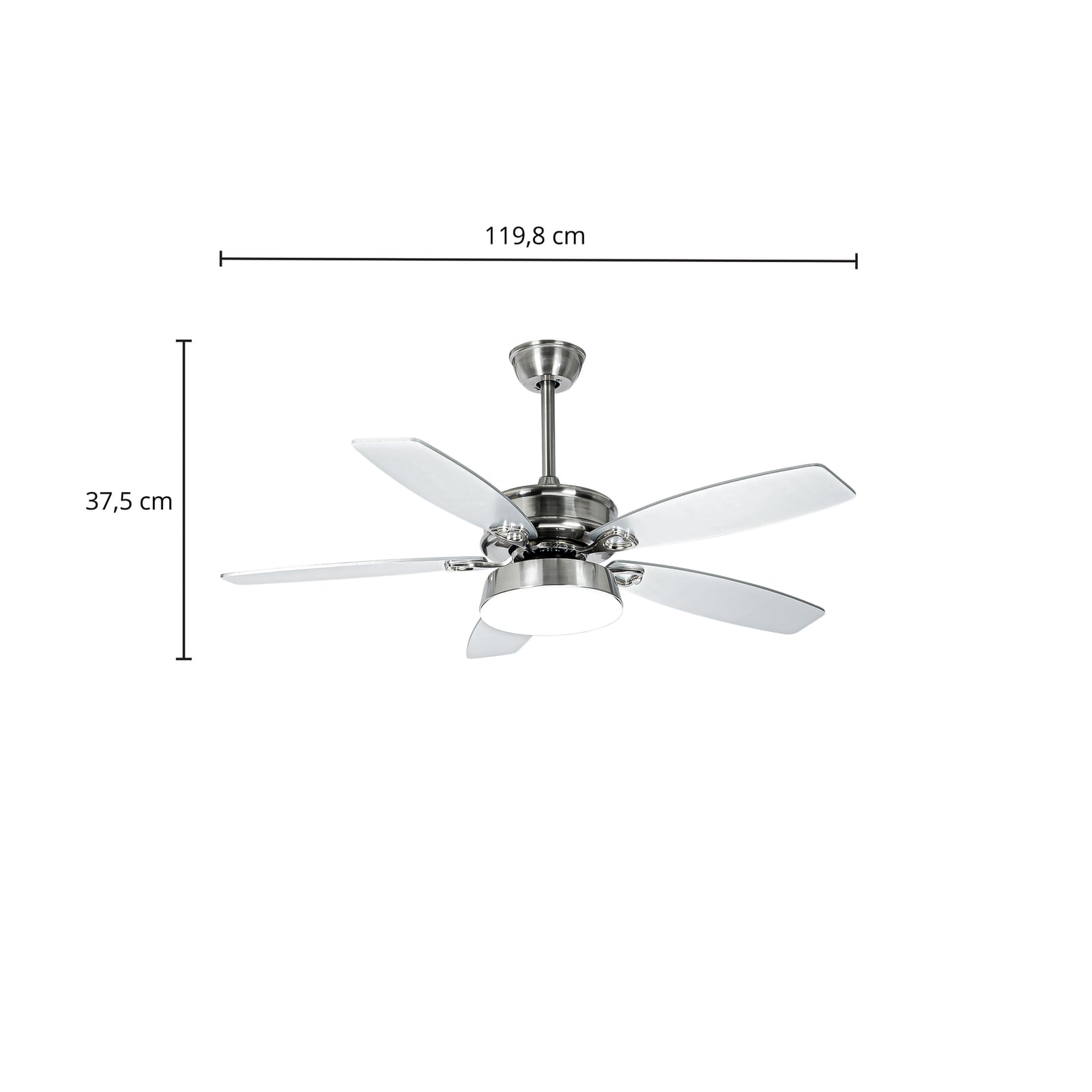 LED takvifte Kuvio 5 blader CCT nikkel/sølv bakside