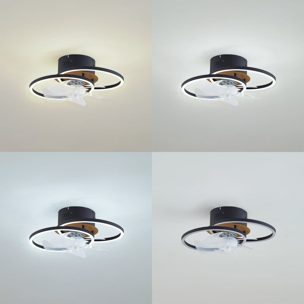 LED takvifte Lomana dimbar CCT svart Ø42 cm detalj av vifteblader