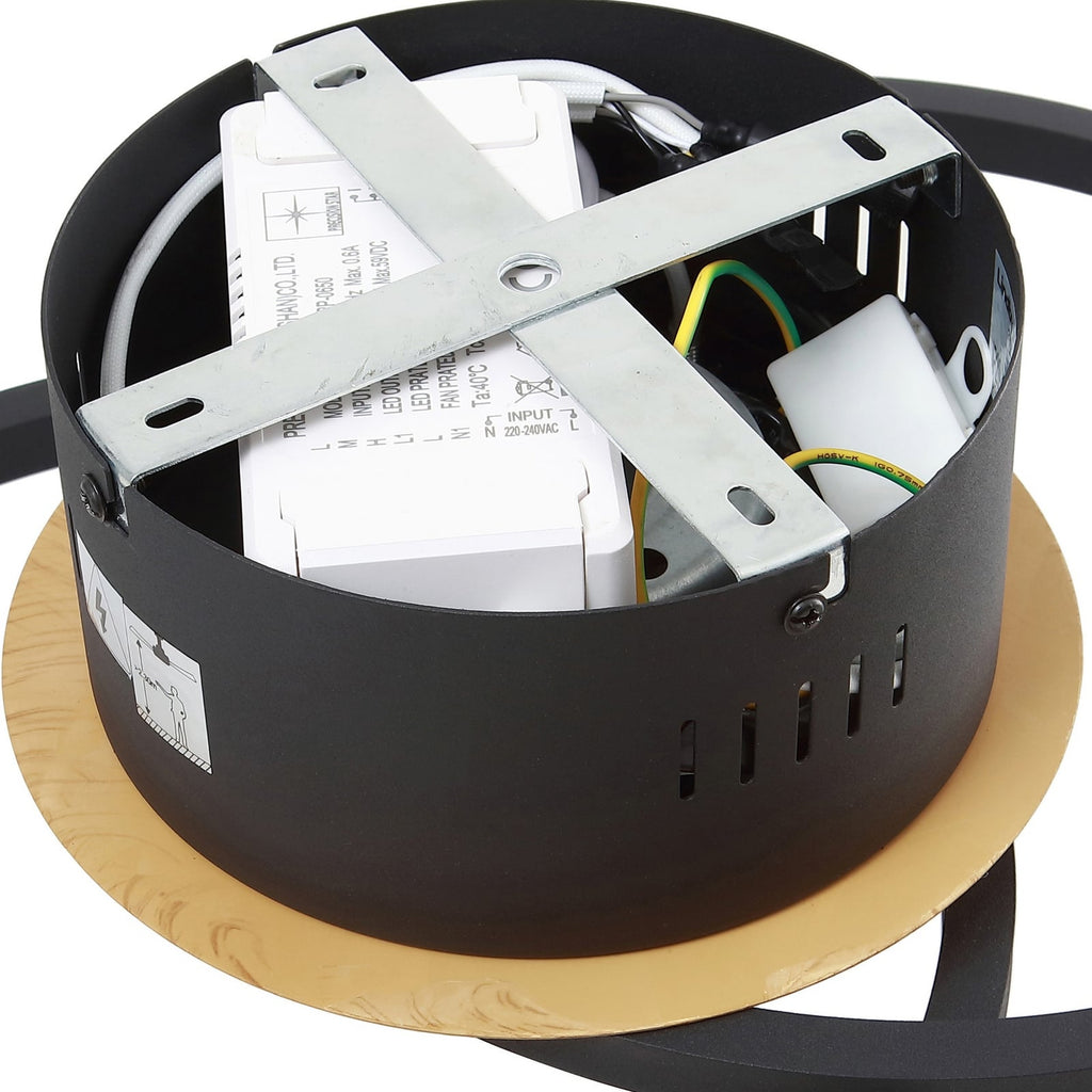LED takvifte Lomana dimbar CCT svart Ø42 cm 28W - Lindby