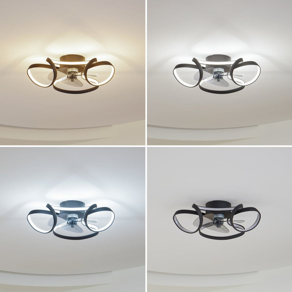 LED takvifte Lomata dimbar CCT Ø60 cm svart forfra