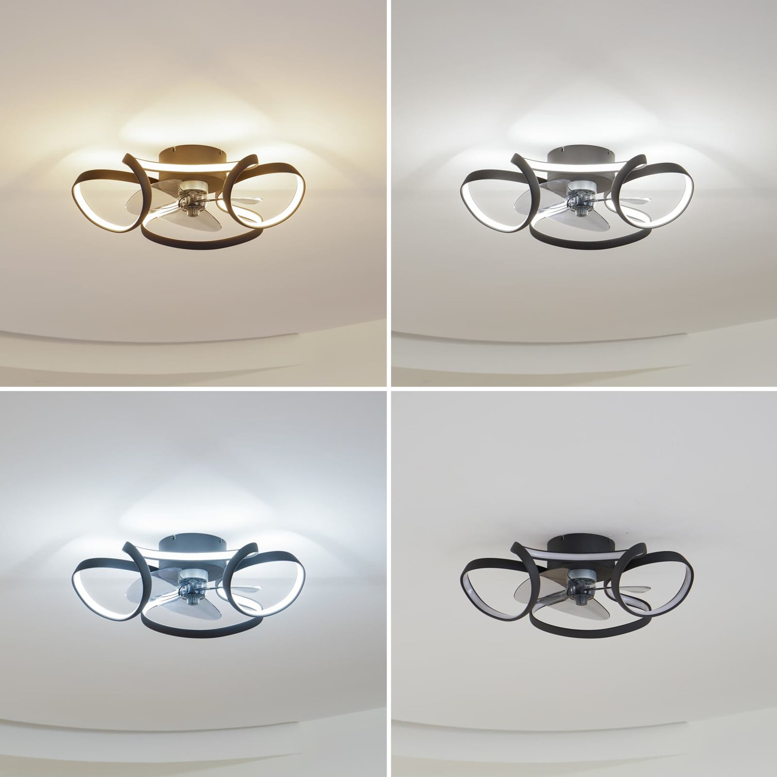 LED takvifte Lomata dimbar CCT Ø60 cm svart forfra