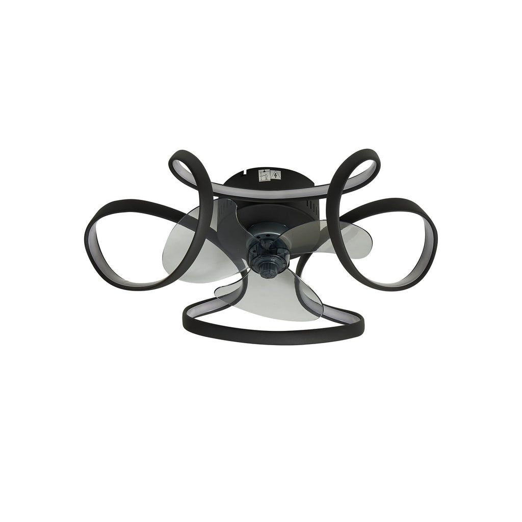 LED takvifte Lomata dimbar CCT Ø60 cm svart bakside