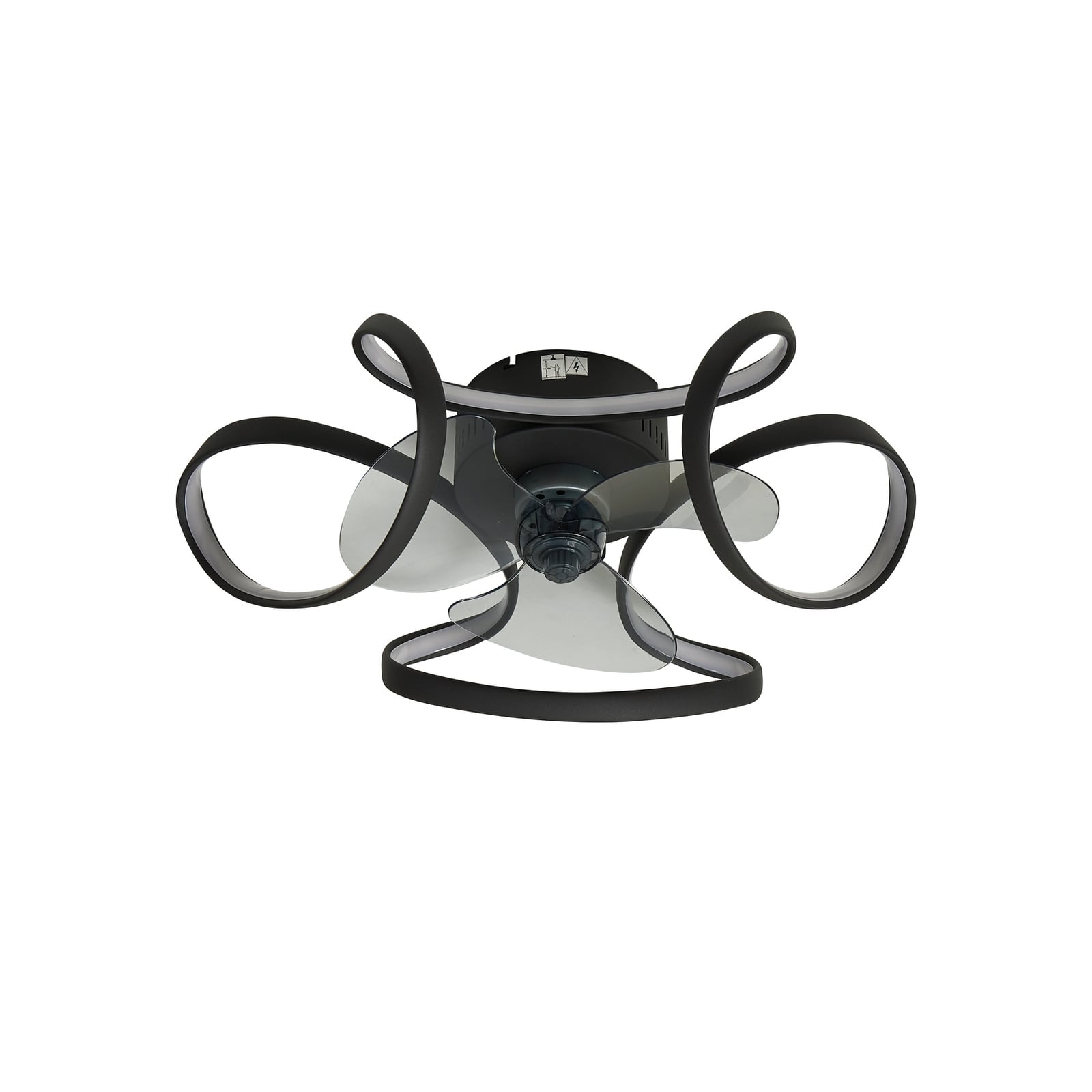 LED takvifte Lomata dimbar CCT Ø60 cm svart bakside