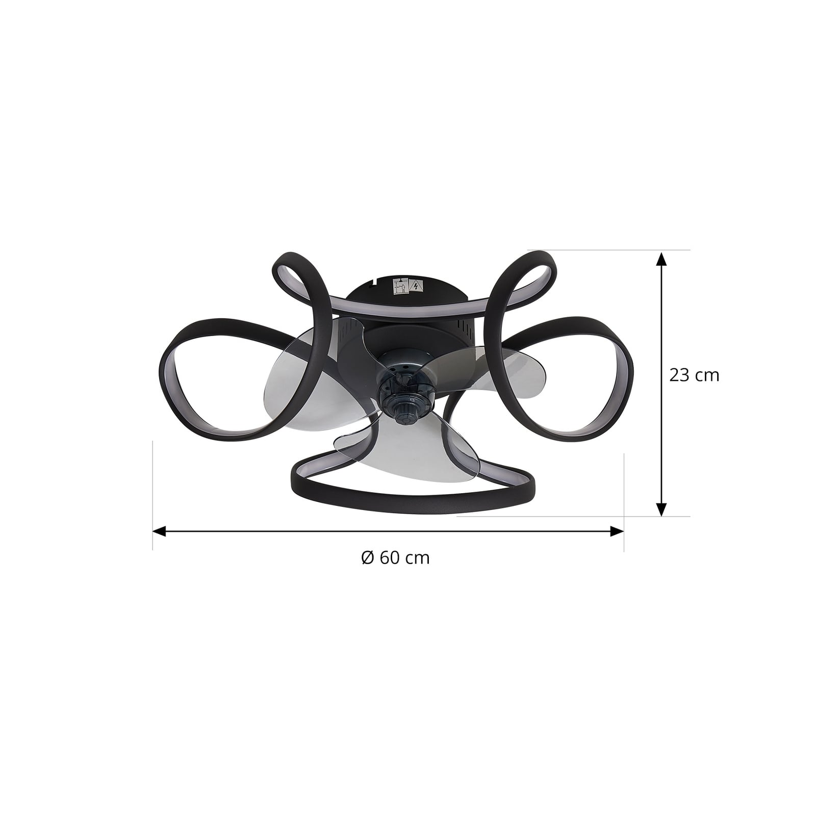 Detalj av LED takvifte Lomata dimbar CCT Ø60 cm svart