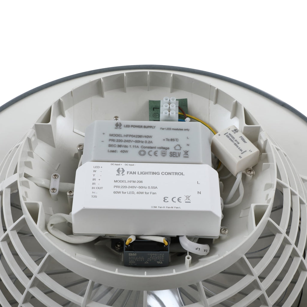 LED takvifte Mace dimbar CCT grå Ø47 cm 26,8W sideprofil