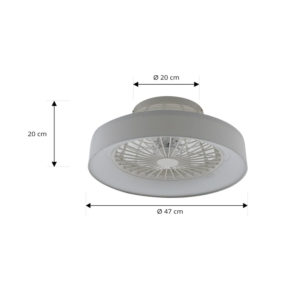 Nærbilde av LED takvifte Mace dimbar CCT hvit Ø47 cm fjernkontroll