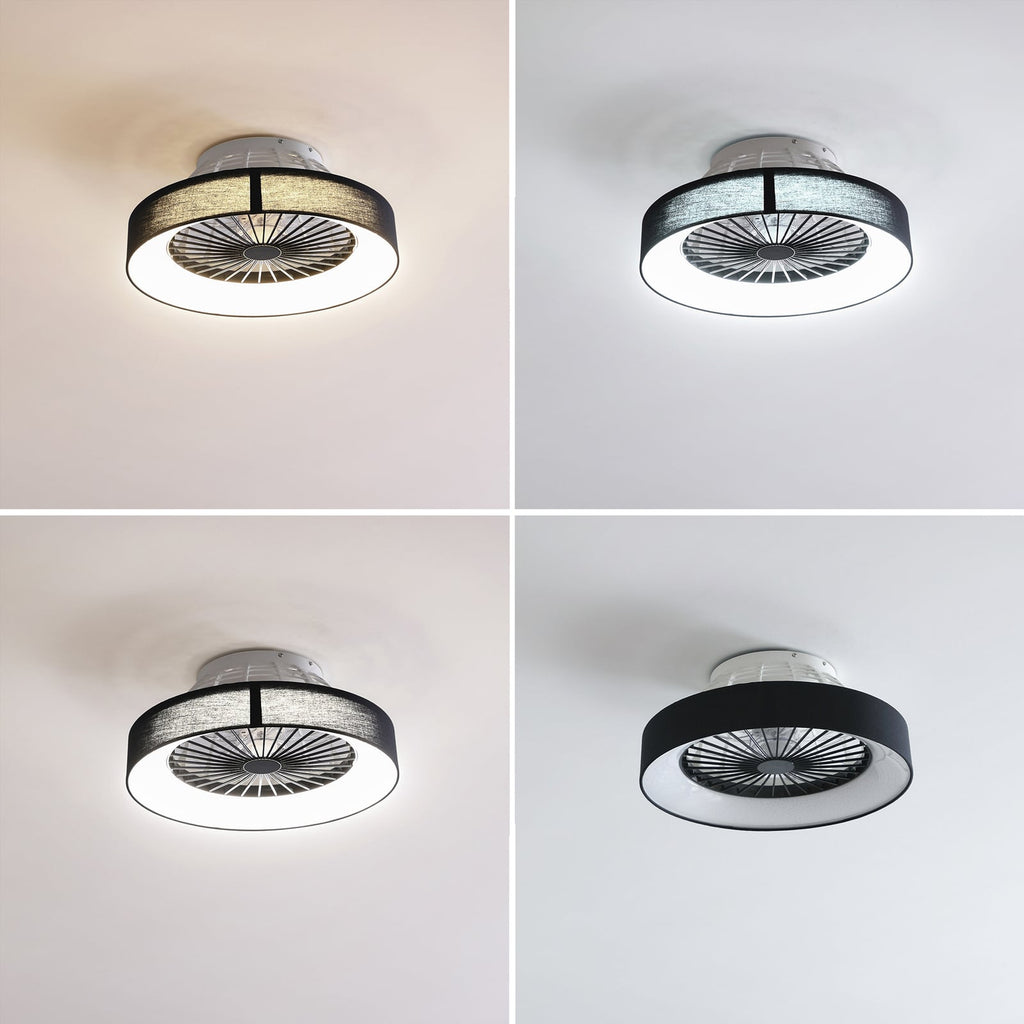 LED takvifte Mace dimbar svart Ø47 cm CCT fjernkontroll sideprofil
