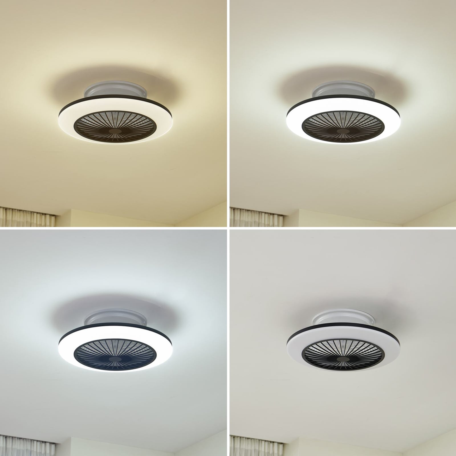 LED takvifte Mamuti dimbar CCT svart Ø55 cm forfra