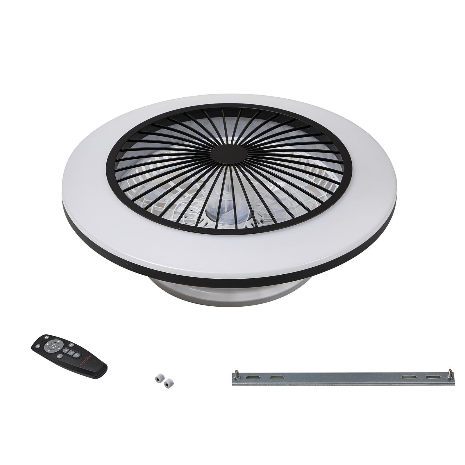LED takvifte Mamuti dimbar CCT svart Ø55 cm nærbilde av vifteblader