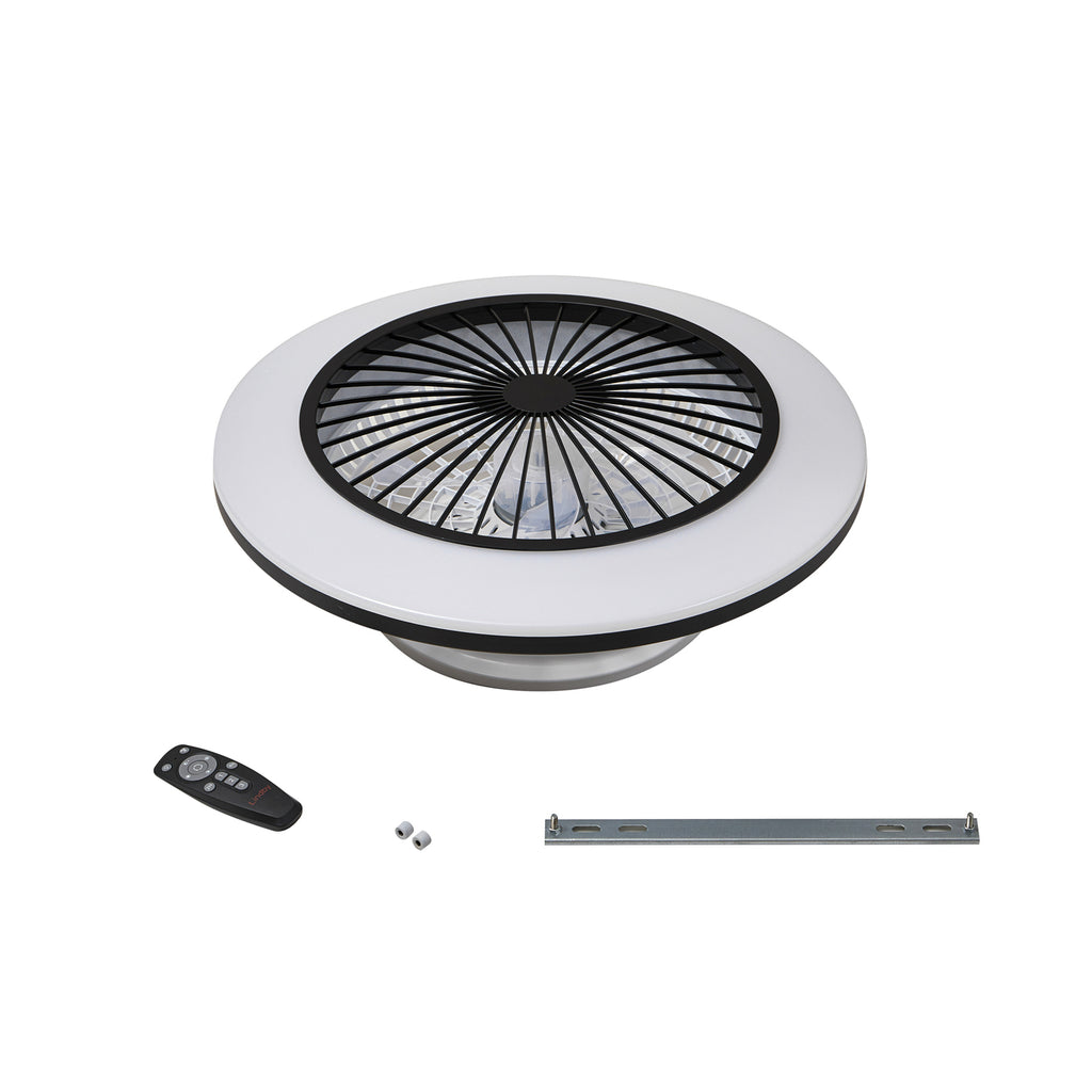 LED takvifte Mamuti dimbar CCT svart Ø55 cm fjernkontroll i bruk