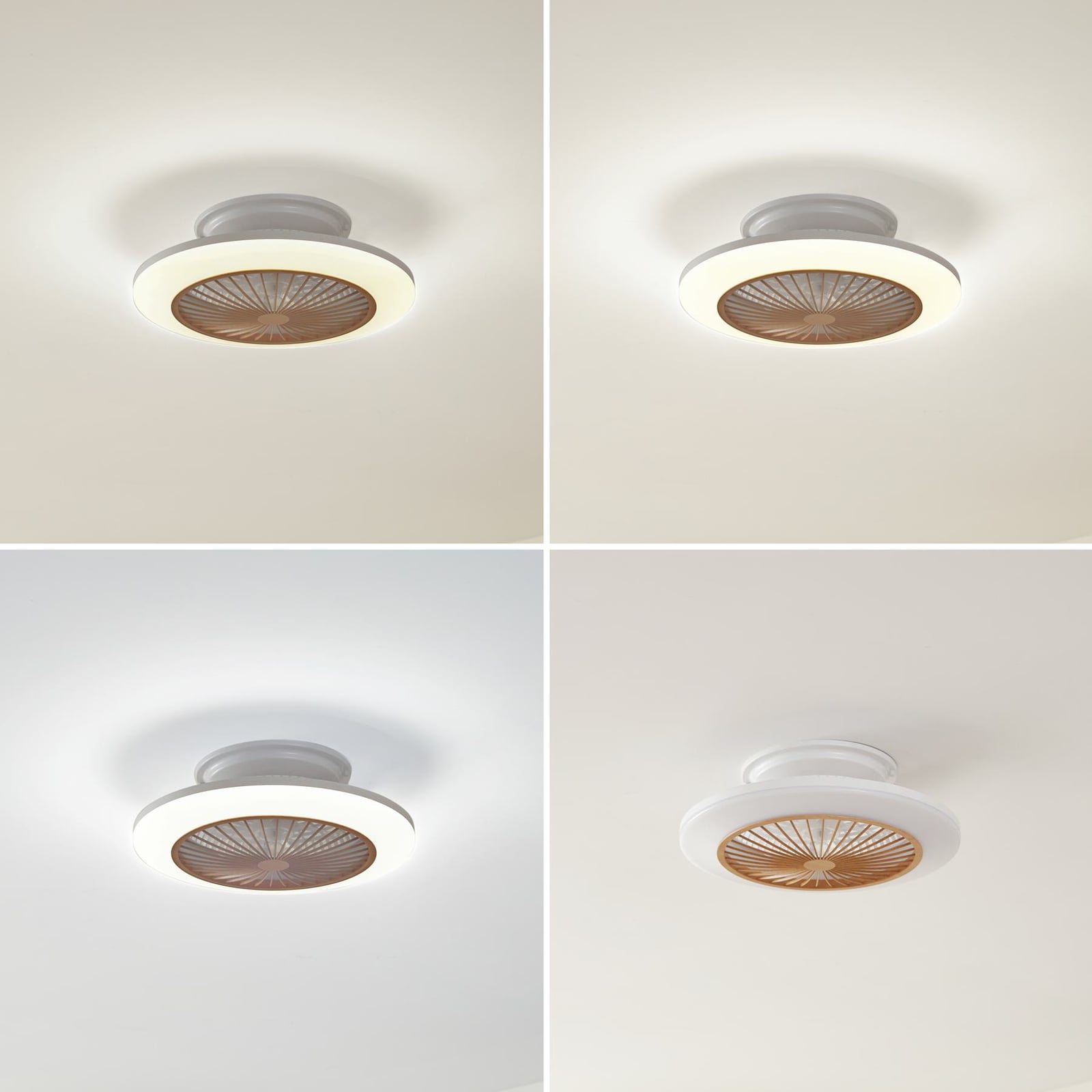 Nærbilde av LED takvifte Mamuti dimbar CCT trefarget Ø55 cm