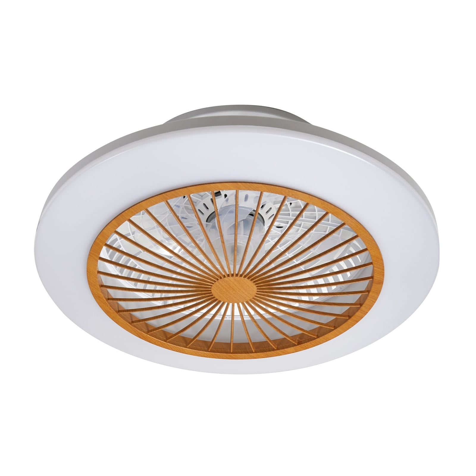 Detalj av fjernkontroll til LED takvifte Mamuti dimbar CCT trefarget