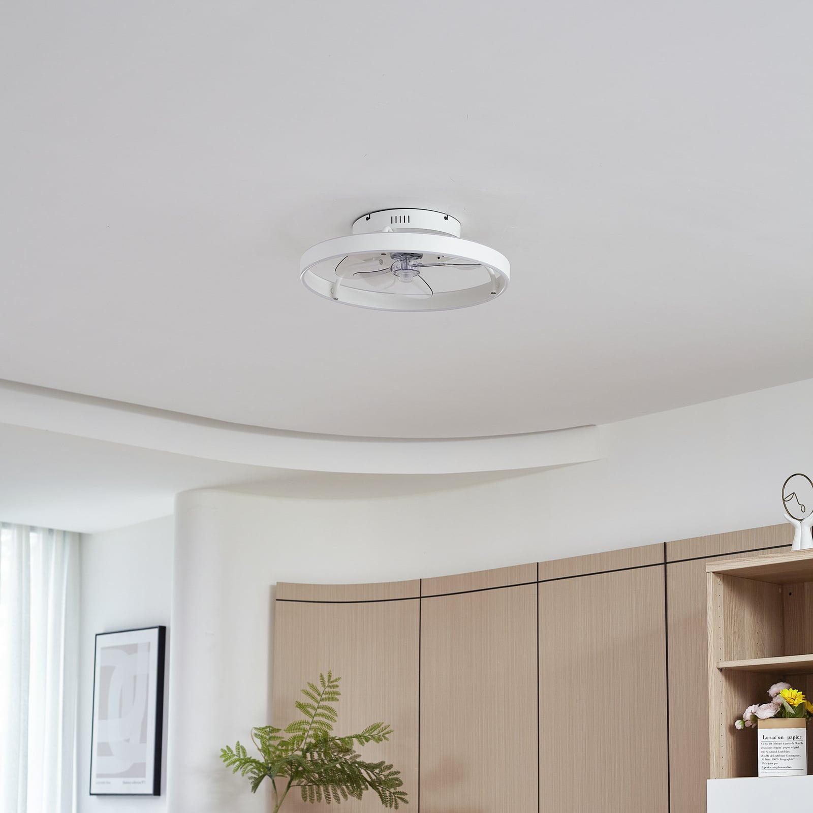 LED takvifte Momitu dimbar CCT hvit aluminium Ø50 cm bakside
