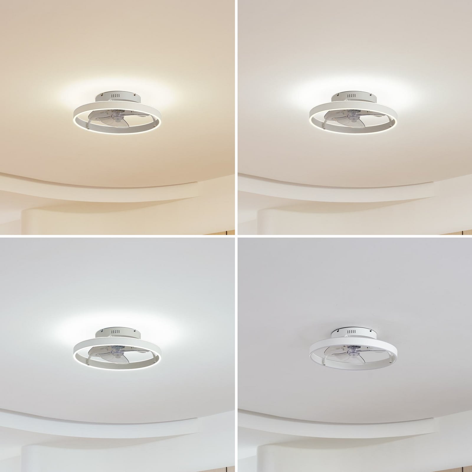 Detalj av LED takvifte Momitu dimbar CCT hvit aluminium Ø50 cm