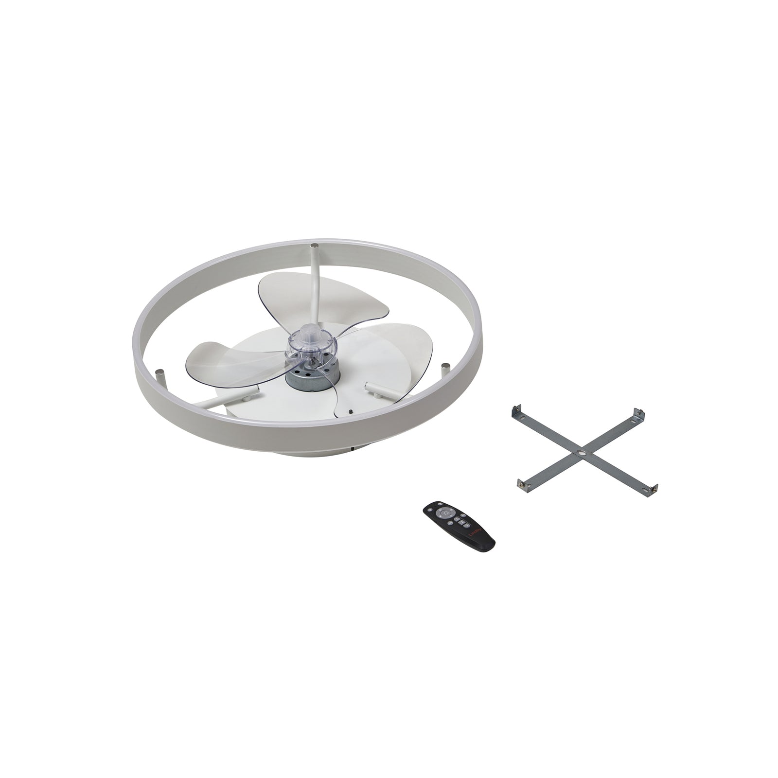 LED takvifte Momitu dimbar CCT hvit aluminium Ø50 cm vifteblad