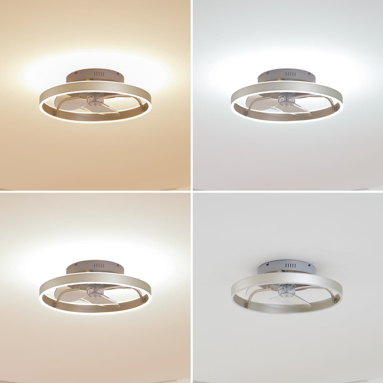 LED takvifte Momitu dimbar sølv Ø50 cm CCT forfra