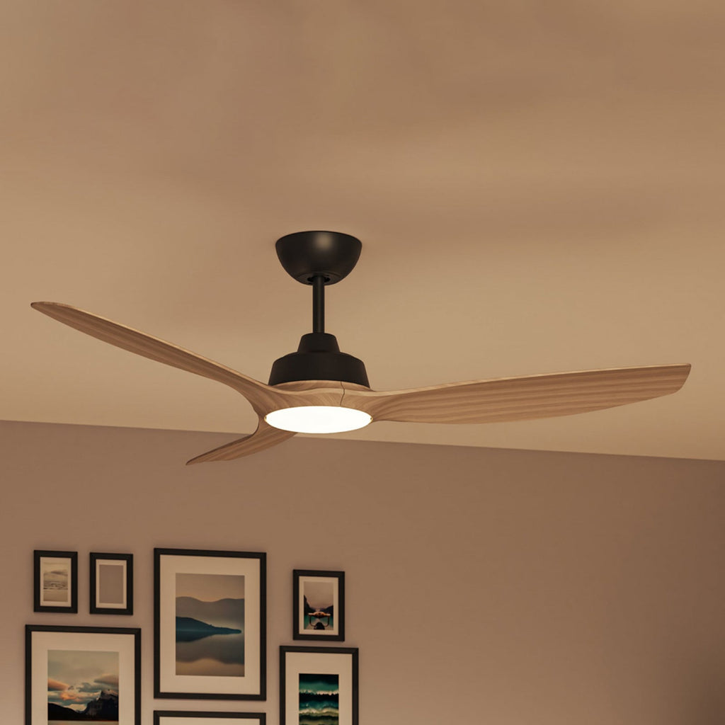 LED takvifte Olas dimbar Ø132 cm trefarget/svart forfra