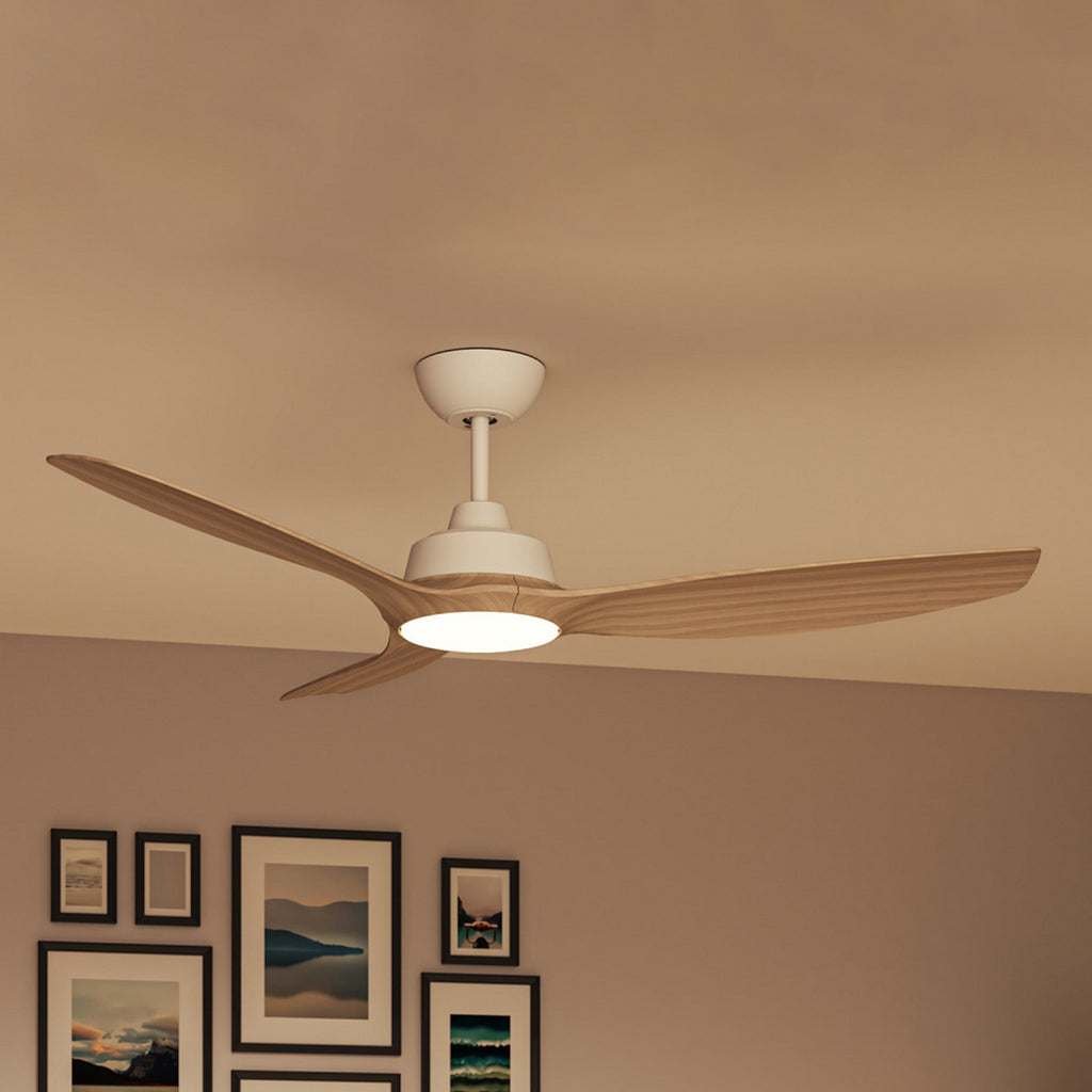 LED takvifte Olas dimbar Ø132 cm trefarget/hvit forfra