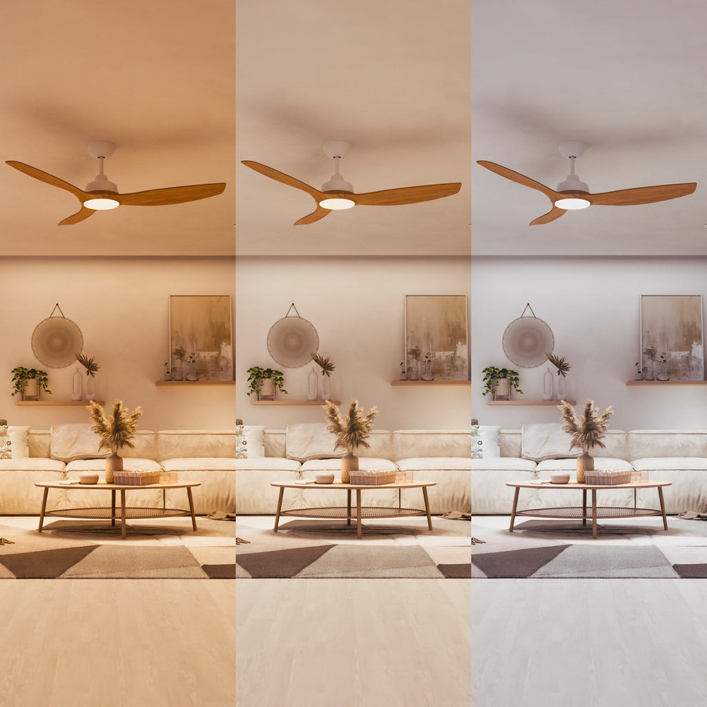 LED takvifte Olas dimbar Ø132 cm trefarget/hvit fjernkontroll