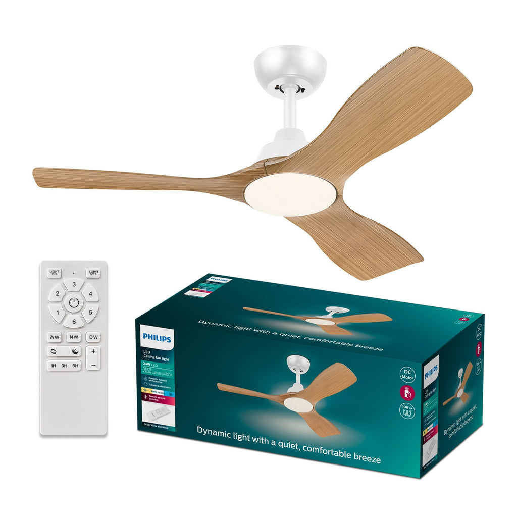 LED takvifte Olas med fjernkontroll vifteblader Philips